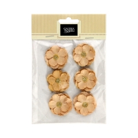 Kwiaty papierowe samoprzylepne Clematis beżowe (6)