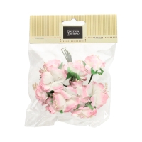 Kwiaty papierowe bukiecik piwonia różowe (10)