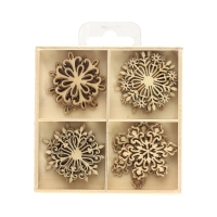 Zestaw ozdoby drewniane Śnieżynki (20)