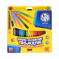 Kredki ołówkowe 24kol trójkątna Astra