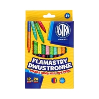 Flamastry 12szt. - 24kol dwustronne Astra 314118001