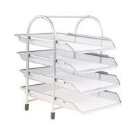 Półka na dokumenty siatka srebrna 4 szuflady 4A Net W4701