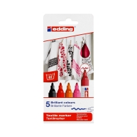 Markery do tkanin 2.0-3.0mm 5kol kolory ciepłe Edding 4500