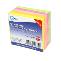 Karteczki samoprzylepne 75x75/450 neon 5kol Taurus