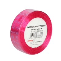 Wstążka satynowa 25mm różowa wielkanoc Brewis WSE25-5