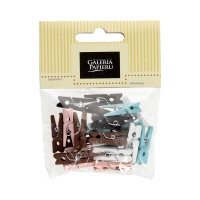 Klamerki drewniane 25mm mix pastelowe - naturalne (25)