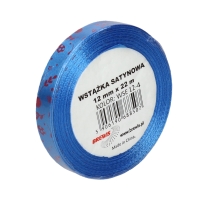 Wstążka satynowa 12mm niebieska wielkanoc Brewis WSE12-4