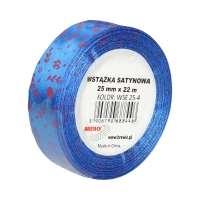 Wstążka satynowa 25mm niebieska wielkanoc Brewis WSE25-4