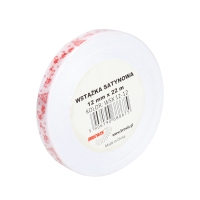 Wstążka satynowa 12mmx22m motyw święta biało/czerwona Brewis