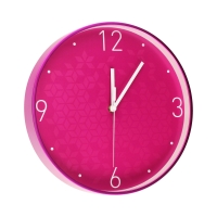 Zegar ścienny różowy WOW Leitz