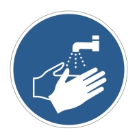 Naklejka na podłogę usuwalna fi430mm - Umyj ręce Durable