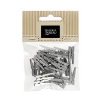 Klamerki drewniane 25mm srebrne (25)