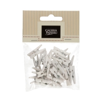 Klamerki drewniane 25mm białe (25)