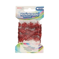 Łańcuszek kwiatki skórzane czerwone 1m Brewis KSL