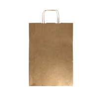 Torba papierowa 305x170x425 brązowa gładka Kraft uszy skręc
