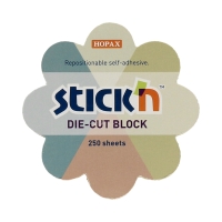 Karteczki samoprzylepne 67x67/250 5kol Kwiat pastelowe StickN 21834