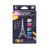 Farby plakatowe w sztyfcie 6kol metallic Interdruk