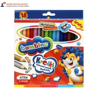 Kredki ołówkowe 18kol drewno Bambino