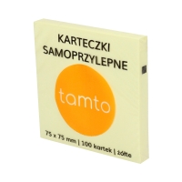 Karteczki samoprzylepne 75x75/100 żółte Tamto