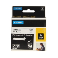 Taśma 19mmx5.5m biała poliestrowa Dymo 18484