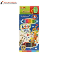 Kredki ołówkowe 12/24kol dwustronne trójkątne Bambino