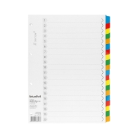 Przekładki kartonowe A4 20k kolorowe Biurfol