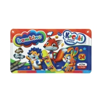 Kredki woskowe 24kol metal Bambino