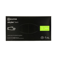 Rękawice nitrylowe bezpudrowe S czarne Nitrylex (100)