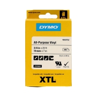 Taśma 19mmx7m biało/czarna winylowa Dymo