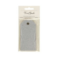 Zawieszki do prezentów brokatowe srebrne (15) YR50999