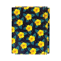 Teczka skrzydłowa gumka A4 40mm Kwiatki T0101