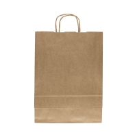 Torba papierowa 240x100x320 brązowa uszy skręcane