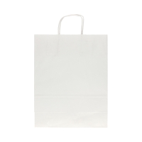 Torba papierowa 250x110x320 biała uszy skręcane