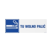 Znak Tu wolno palić 300x100 PN NC121