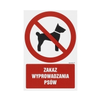 Znak Zakaz wyprowadzania psów 100x150 PN GC075