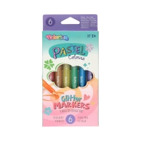 Flamaster 6kol brokatowe pastel Colorino