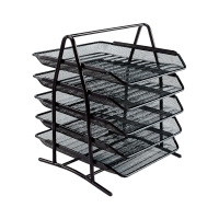 Półka na dokumenty siatka czarny 5szuflad Grand GR071