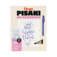 Zestaw kaligrafii TouchBrushPen 4kol Light +książka Pentel