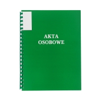 Teczka akta osobowe binda zewnętrzna zielona niezadrukowana ABCDE