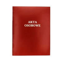 Teczka akta osobowe binda wewnętrzna czerwona niezadrukowana ABCDE