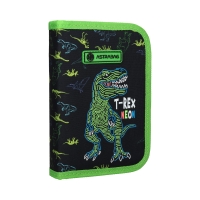 Piórnik bez wyposażenia pojedynczy 2klapki AC1 T-Rex neon Astrabag