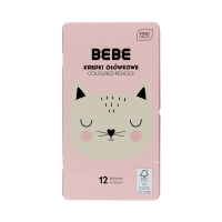 Kredki ołówkowe 12kol kowanie metalowe Girl BeBe FSC100