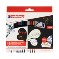 Pisaki pędzelkowe do kaligrafii 9kol Edding E-1340