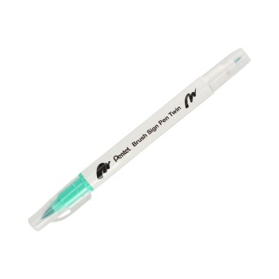 Pisak dwustronny szmaragdowy Brush Sign Pentel SESW30