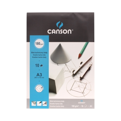 Blok techniczny A3/10 biały 190g Canson 6666-172