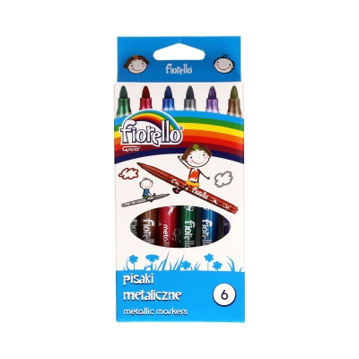 Flamastry 6kol metaliczne Fiorello