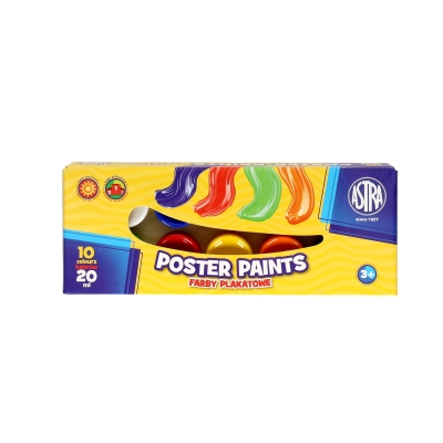 Farby plakatowe 10kol 20ml Astra