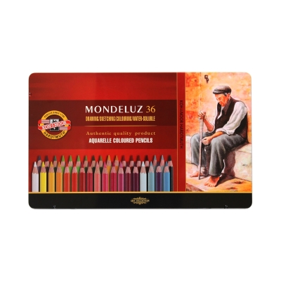 Kredki akwarelowe 36kol Mondeluz w metalowym opakowaniu Koh i Noor