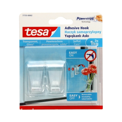 Haczyk samoprzylepny do 1kg przezroczysty Tesa - 2szt.