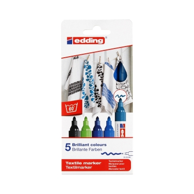 Markery do tkanin 2.0-3.0mm 5kol kolory zimne Edding 4500